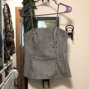 White House Black Market Checkered Gingham Top